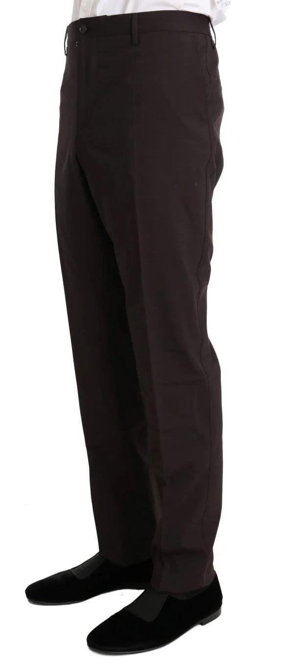Dolce & Gabbana Bordeaux Wool Stretch Long 3 Piece Suit - IT48 | M - Pant Suits
