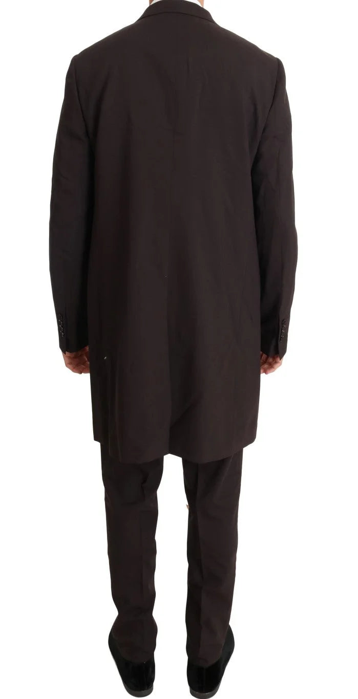 Dolce & Gabbana Bordeaux Wool Stretch Long 3 Piece Suit - IT48 | M - Pant Suits