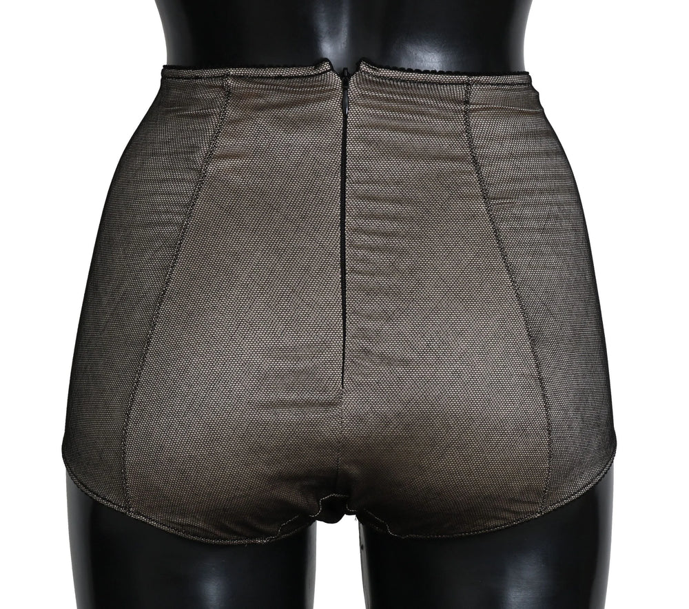 Dolce & Gabbana Bottoms Underwear Beige With Black Net - IT | XS - Briefs