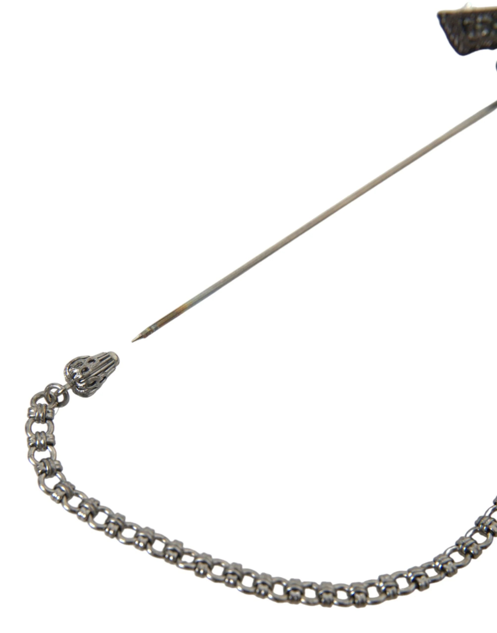 Dolce & Gabbana Brass Copper Silk Revolver Gun Men Brooch Lapel Pin - Brooches & Lapel Pins