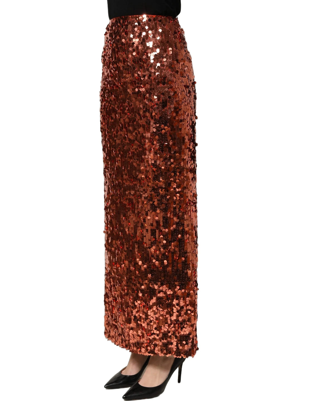 Dolce & Gabbana Bronze Sequin HighWaist PencilCut Midi Skirt - IT44 | L