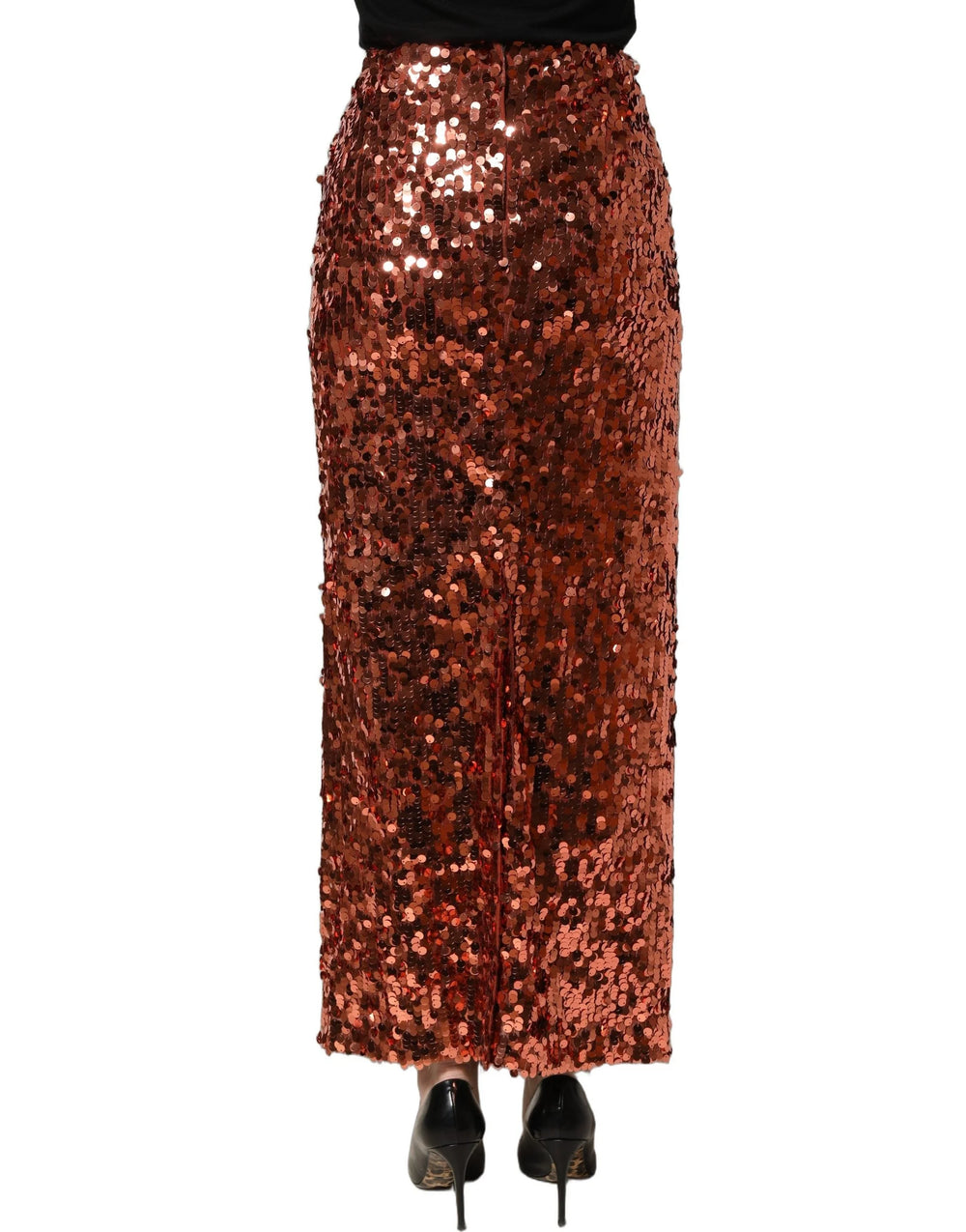 Dolce & Gabbana Bronze Sequin HighWaist PencilCut Midi Skirt - IT44 | L