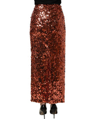 Dolce & Gabbana Bronze Sequin HighWaist PencilCut Midi Skirt - IT44 | L