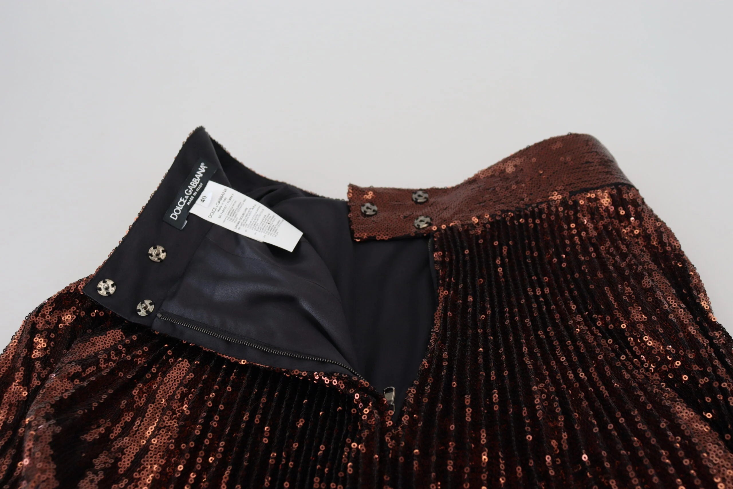 Dolce & Gabbana Bronze Sequined High Waist A-line Maxi Skirt - Skirts