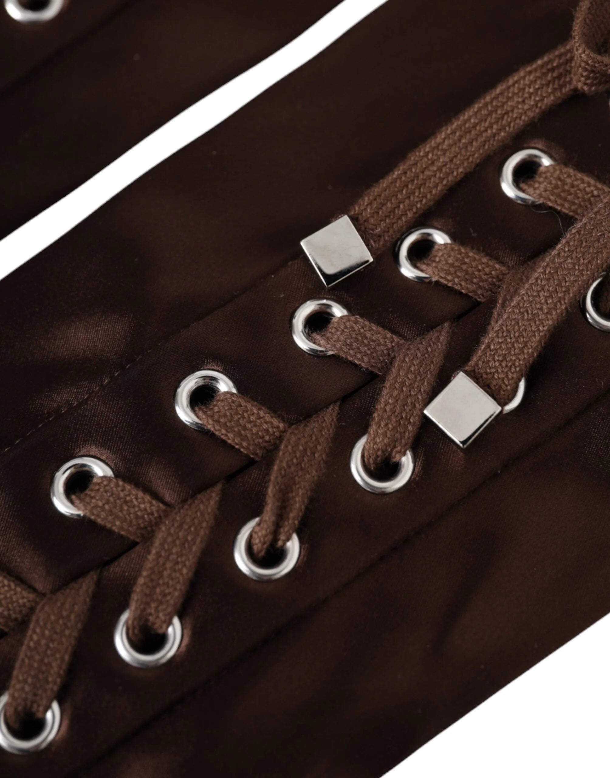 Dolce & Gabbana Brown Acetate Lace Up Fingerless Gloves - Gloves & Mittens