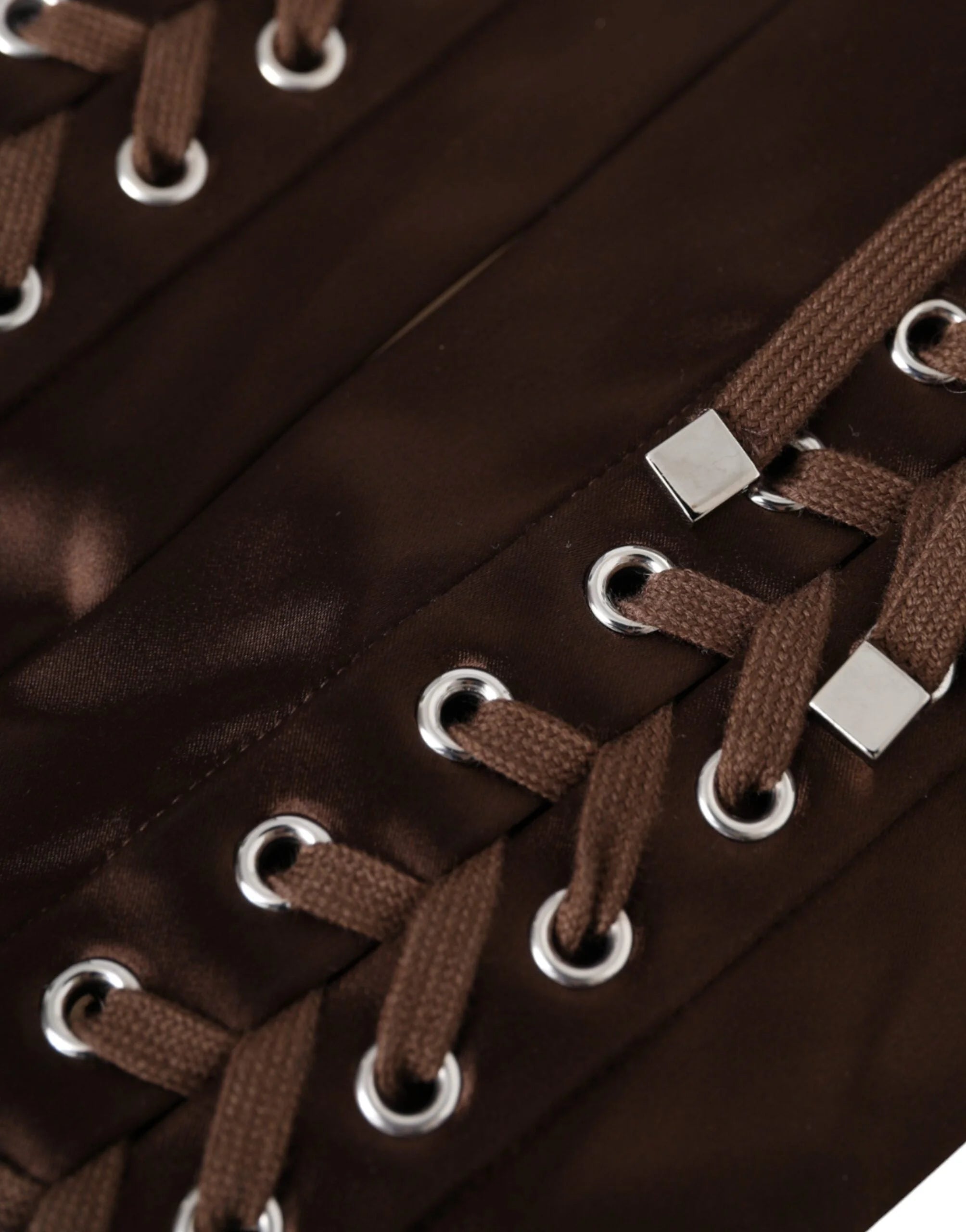 Dolce & Gabbana Brown Acetate Lace Up Fingerless Gloves - Gloves & Mittens