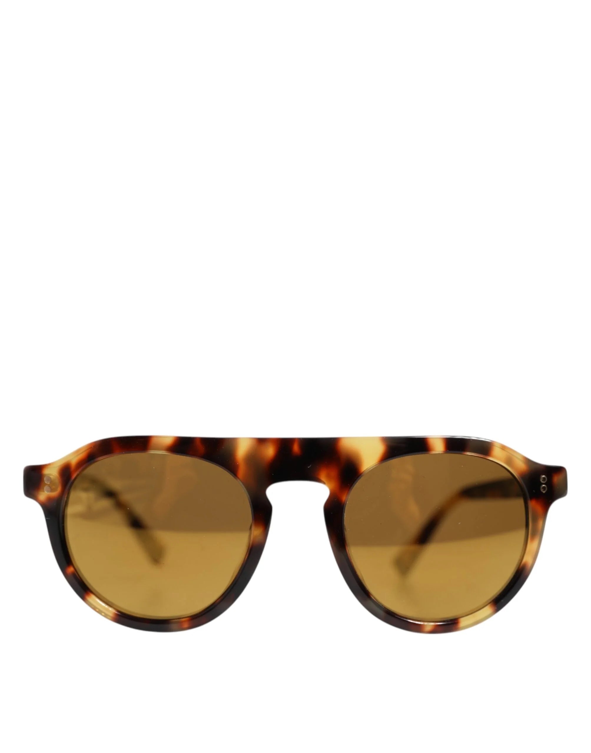 Dolce & Gabbana Brown Acetate Round Leopard Print Eyewear Sunglasses - Sunglasses