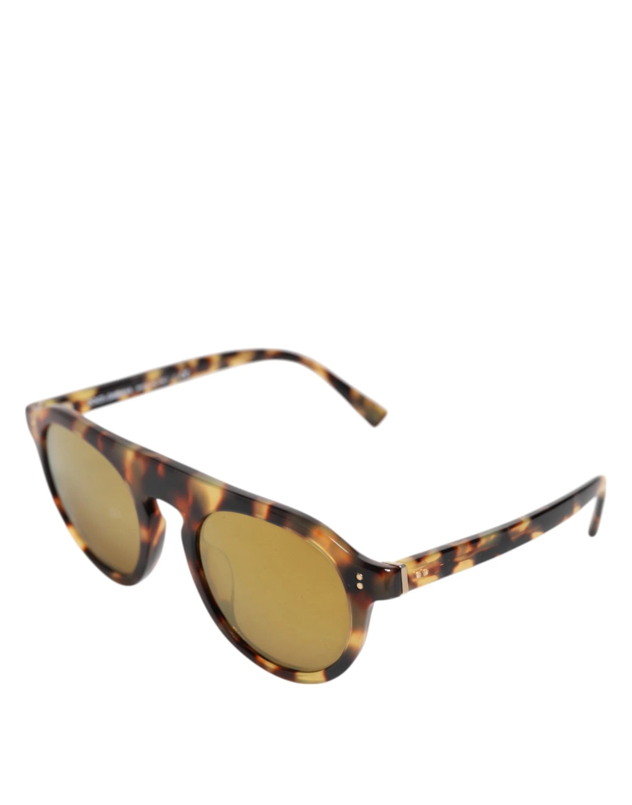 Dolce & Gabbana Brown Acetate Round Leopard Print Eyewear Sunglasses - Sunglasses