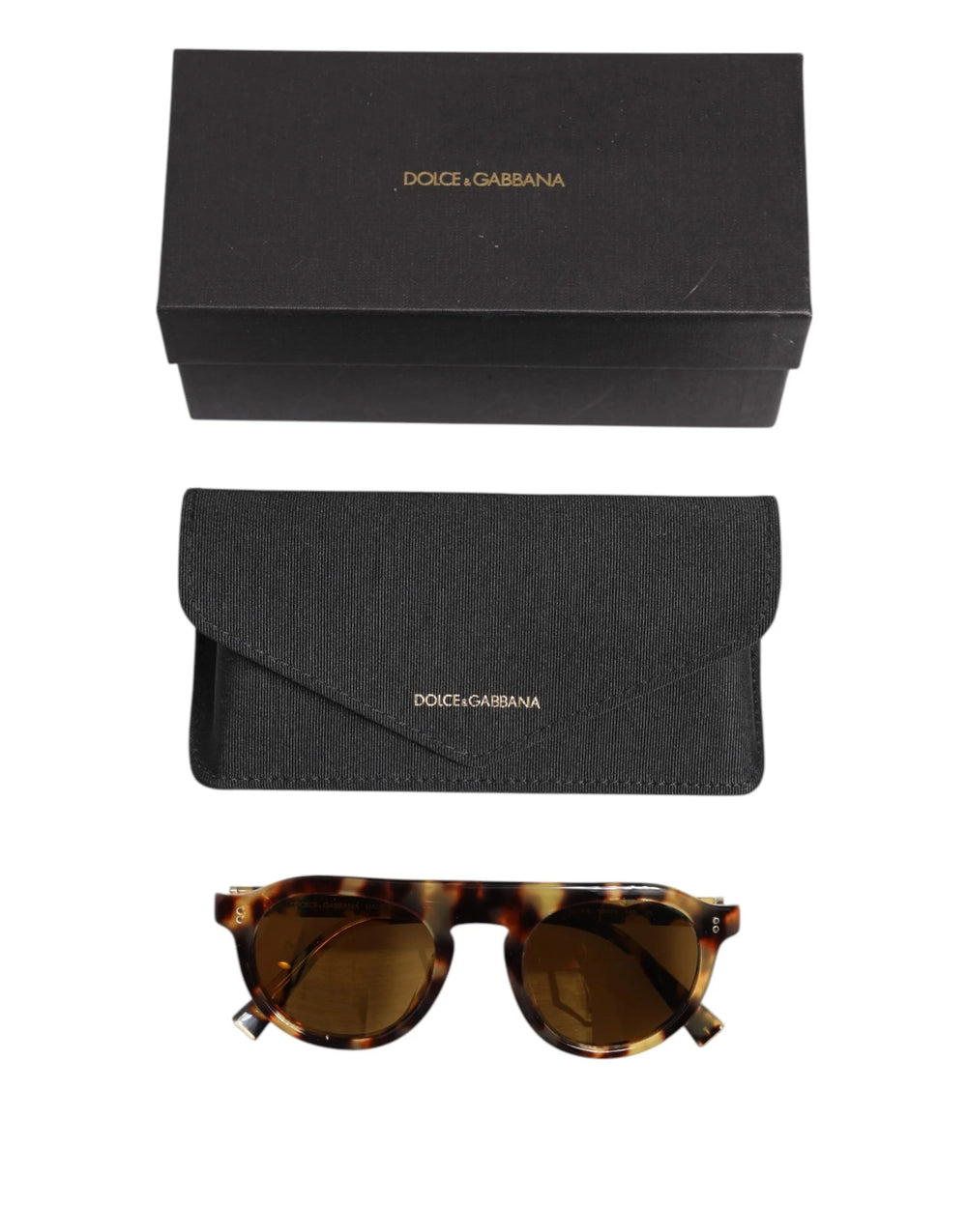Dolce & Gabbana Brown Acetate Round Leopard Print Eyewear Sunglasses - Sunglasses
