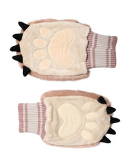 Dolce & Gabbana Brown Acrylic Knitted Fur Wrist Mitten Gloves - One Size