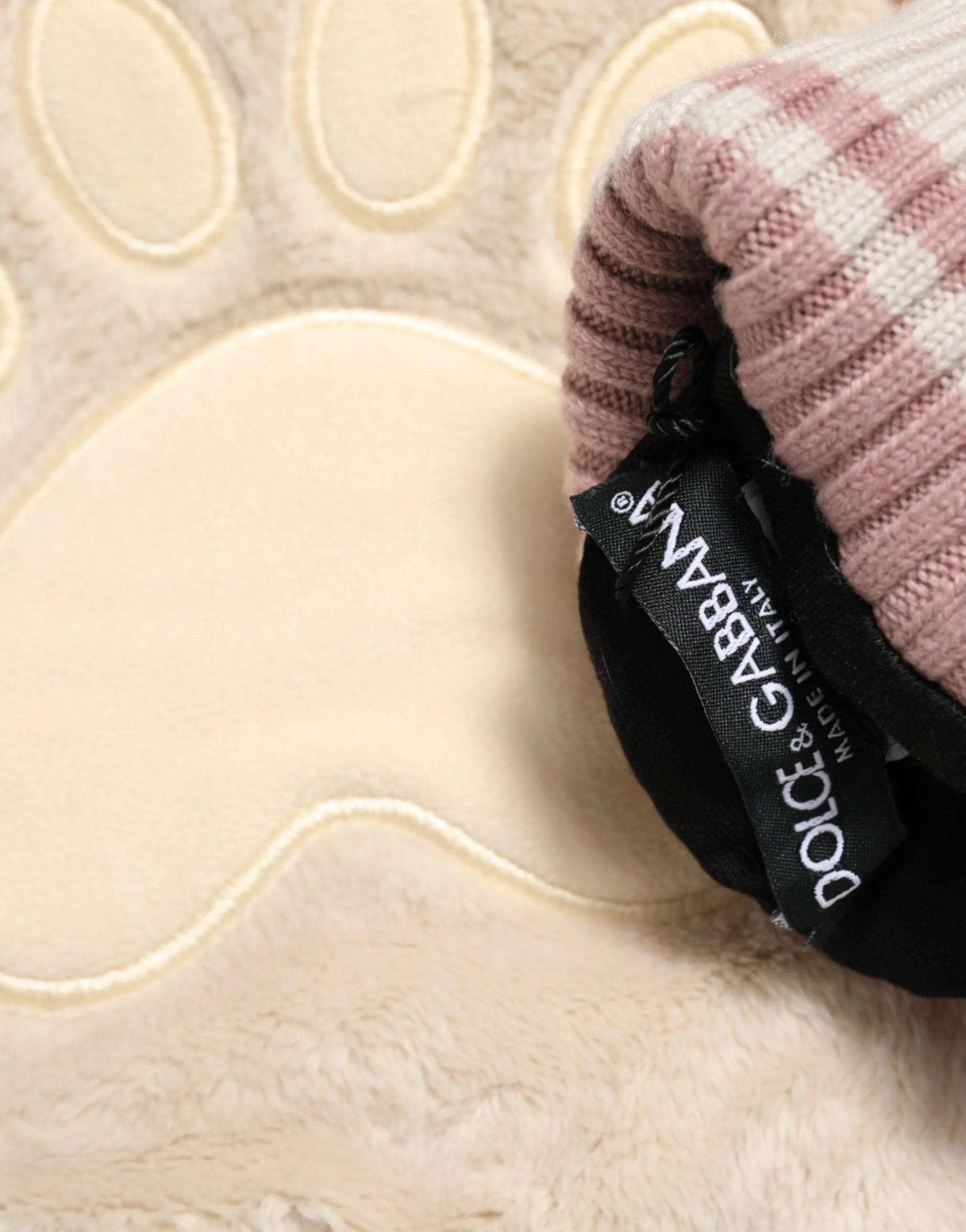 Dolce & Gabbana Brown Acrylic Knitted Fur Wrist Mitten Gloves - One Size