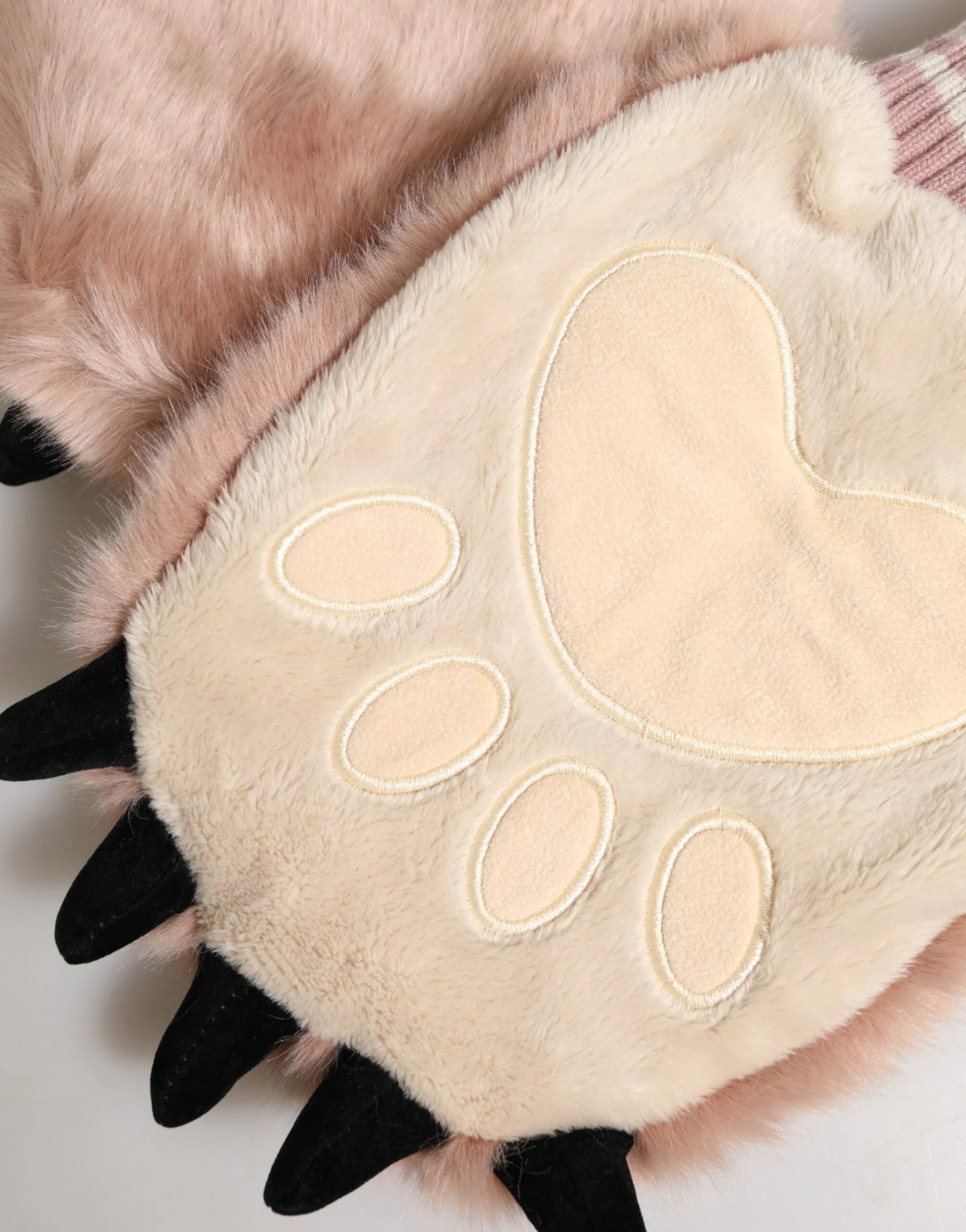 Dolce & Gabbana Brown Acrylic Knitted Fur Wrist Mitten Gloves - One Size