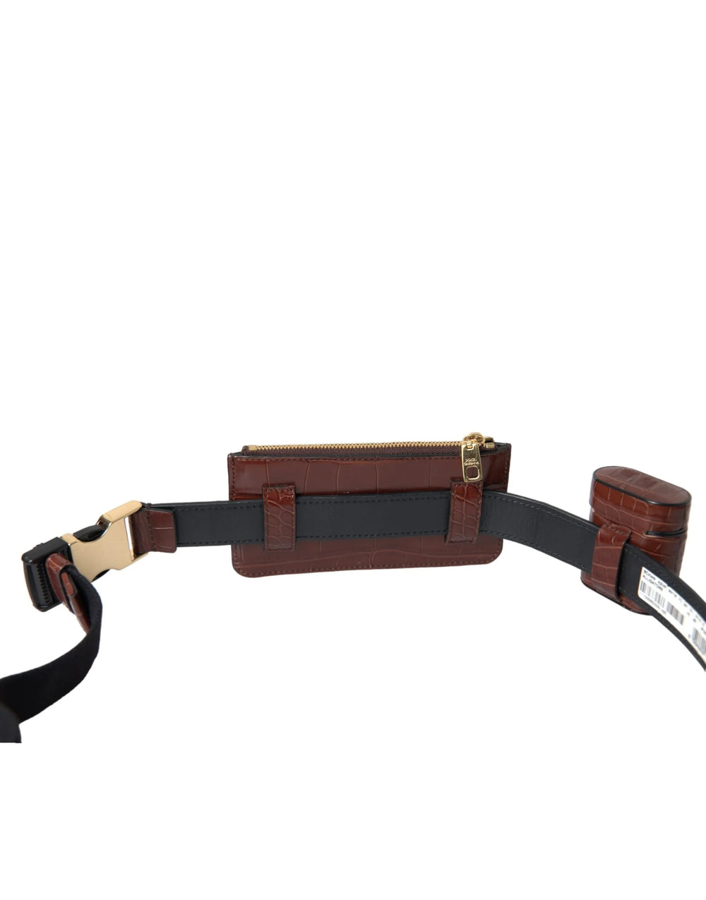 Dolce & Gabbana Brown Alligator Leather Airpods Case Coin Purse Wallet - Wallets