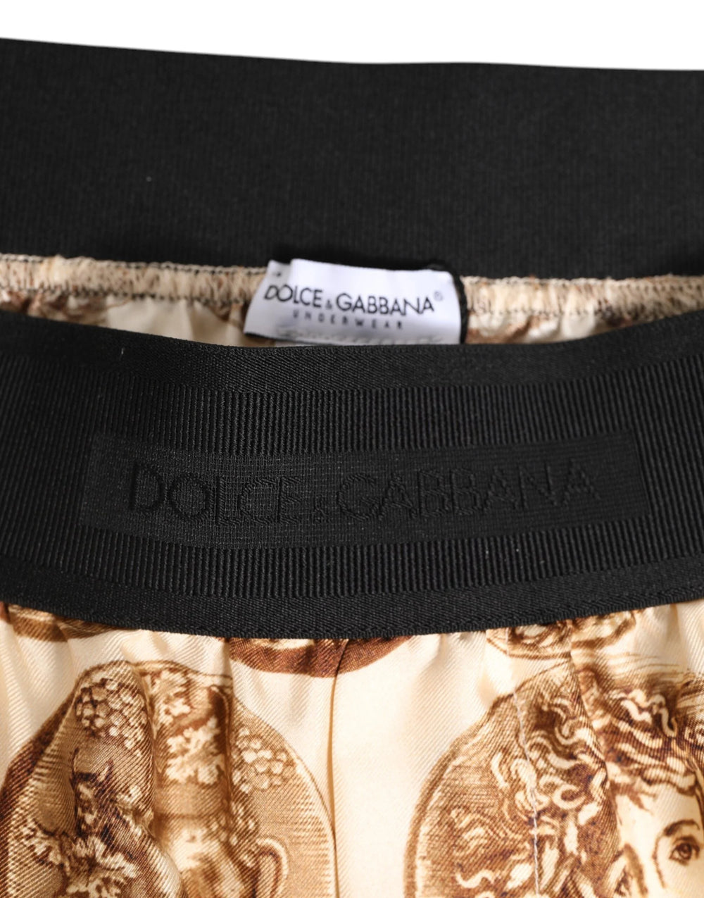 Dolce & Gabbana Brown Ancient Coin Print Silk Shorts Swimwear - IT5 | M - Swim Boxers