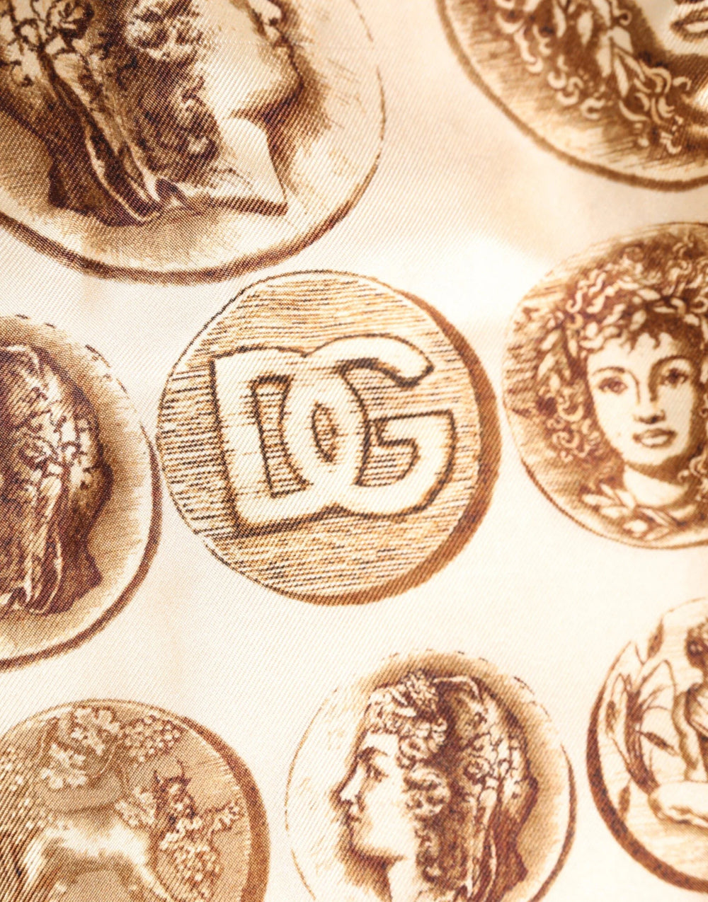 Dolce & Gabbana Brown Ancient Coin Print Silk Shorts Swimwear - IT5 | M - Swim Boxers