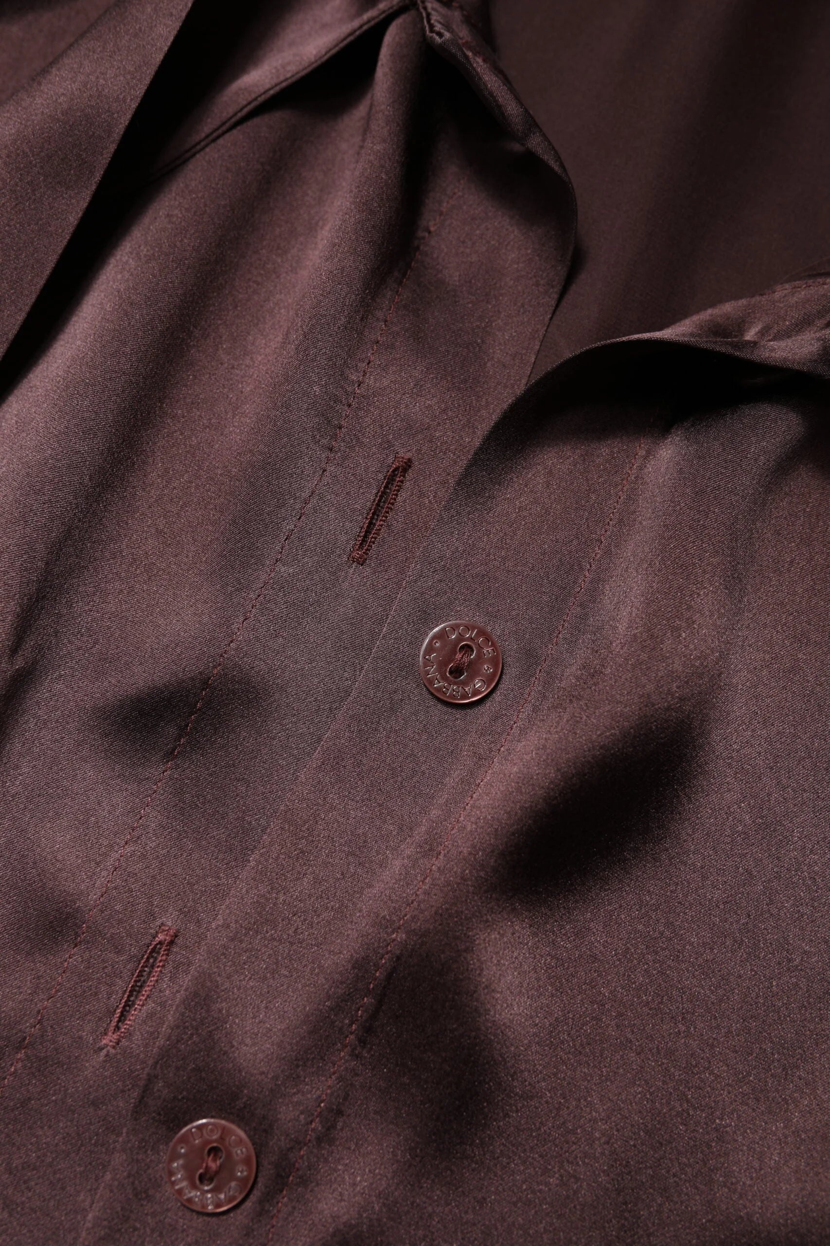 Dolce & Gabbana Brown Ascot Collar Long Sleeve Blouse Top - Blouses