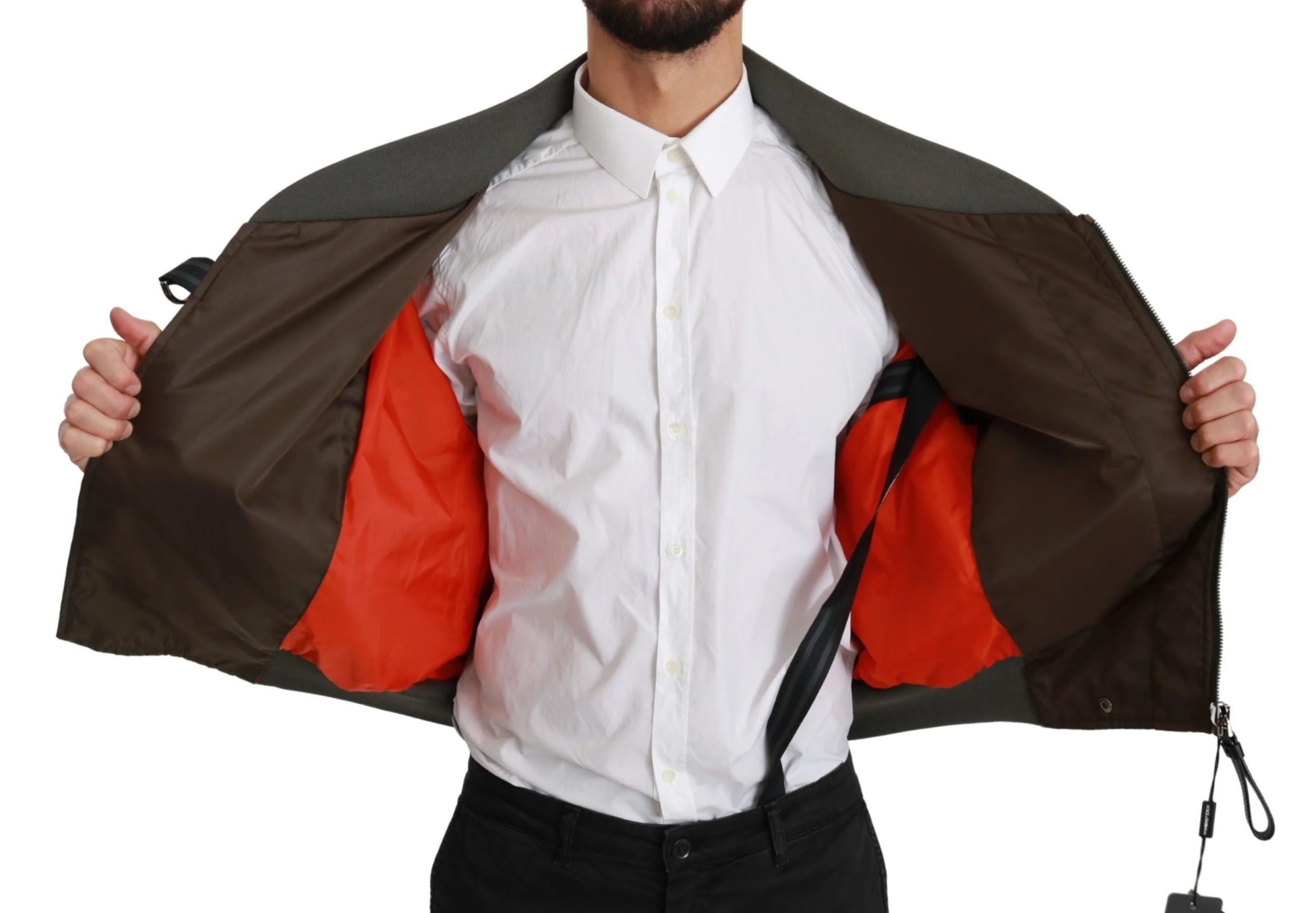 Dolce & Gabbana Brown Beaded Crown Skull Logo Jacket - Bomber Jackets