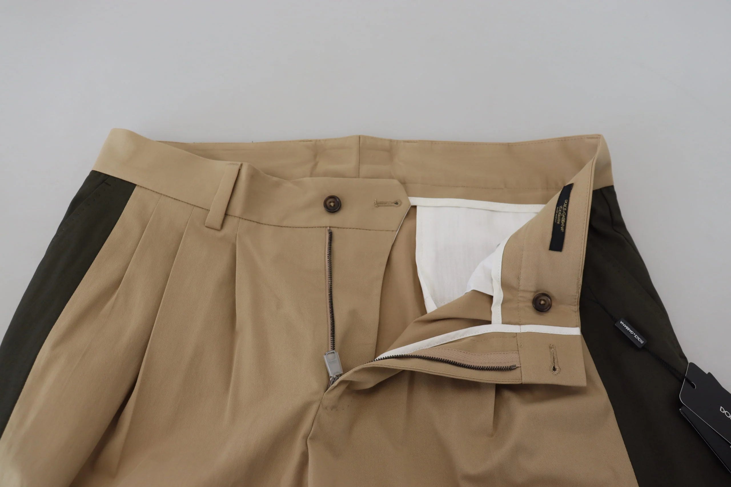 Dolce & Gabbana Brown Black Cotton Chino Men Pants - IT50 | L - Chinos