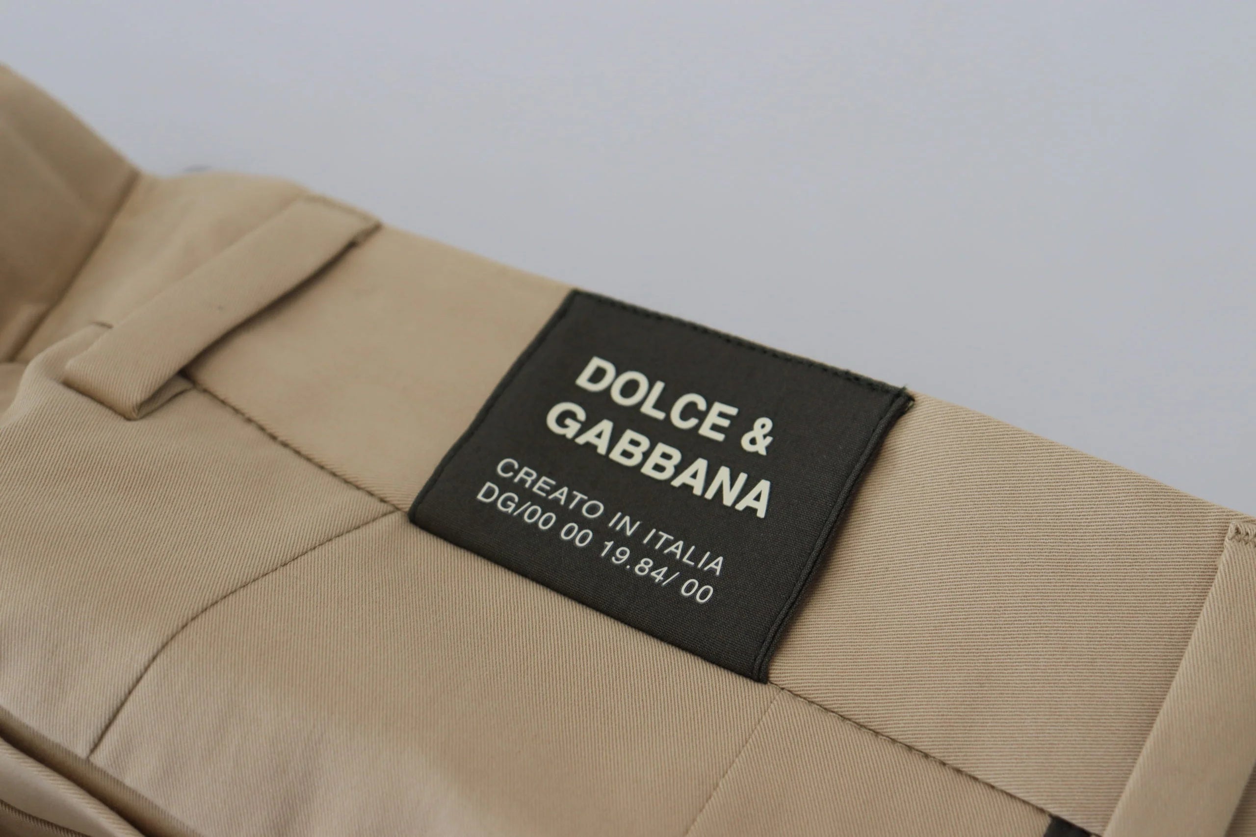 Dolce & Gabbana Brown Black Cotton Chino Men Pants - IT50 | L - Chinos