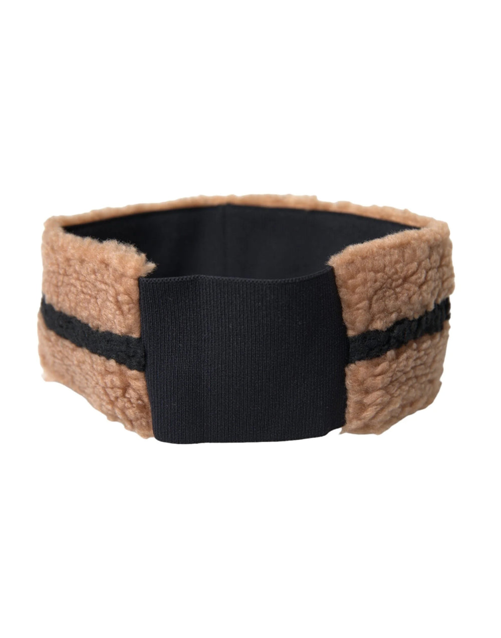 Dolce & Gabbana Brown Black Fleece Wool Head Band Hat Men - Headbands