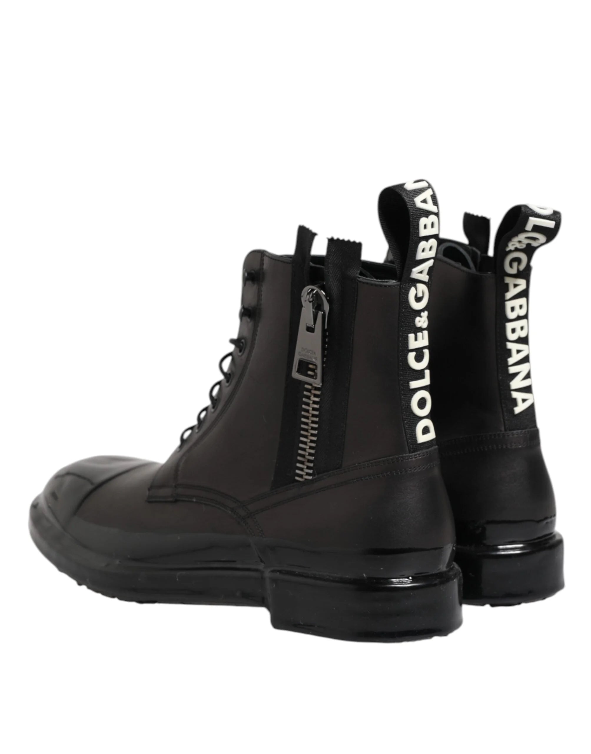 Dolce & Gabbana Brown Black Lace Up Mid Calf Men Boots Shoes - EU44/US11 - Boots