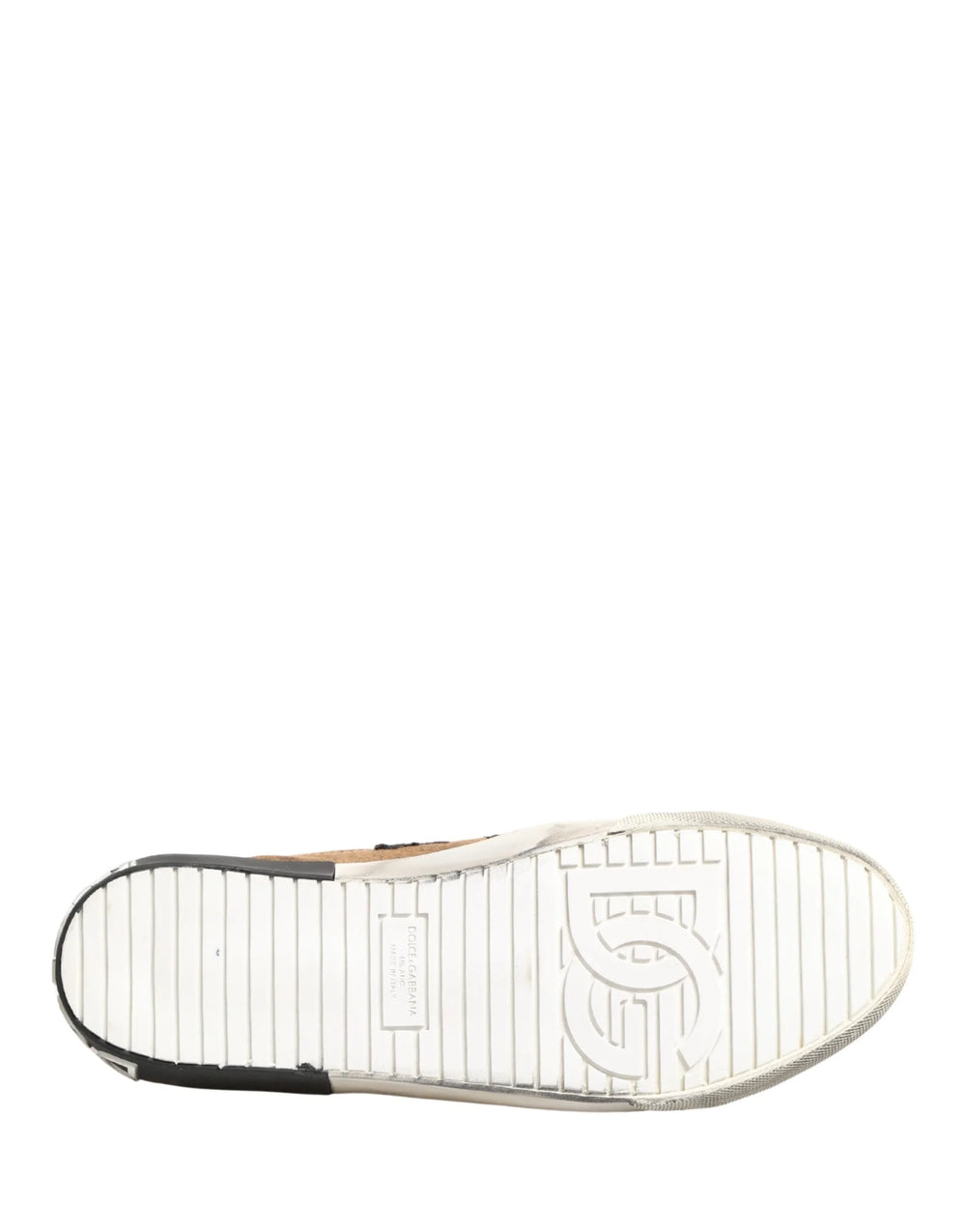 Dolce & Gabbana Brown Black Patch Denim Low Top Sneakers Shoes - EU44/US11