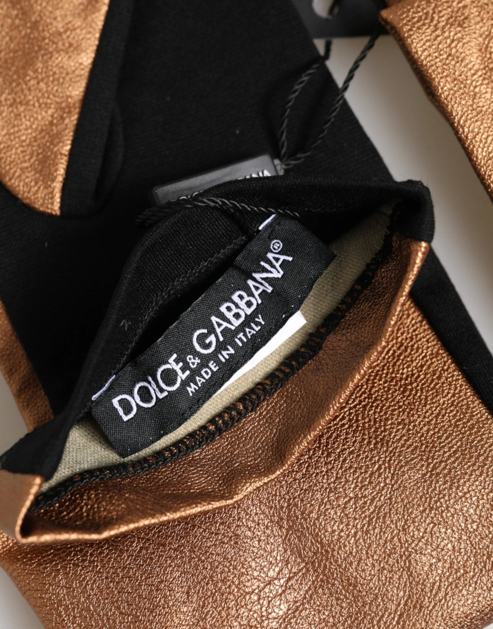 Dolce & Gabbana Brown Black Wool Elbow Length Mitten Men Gloves - 9|M