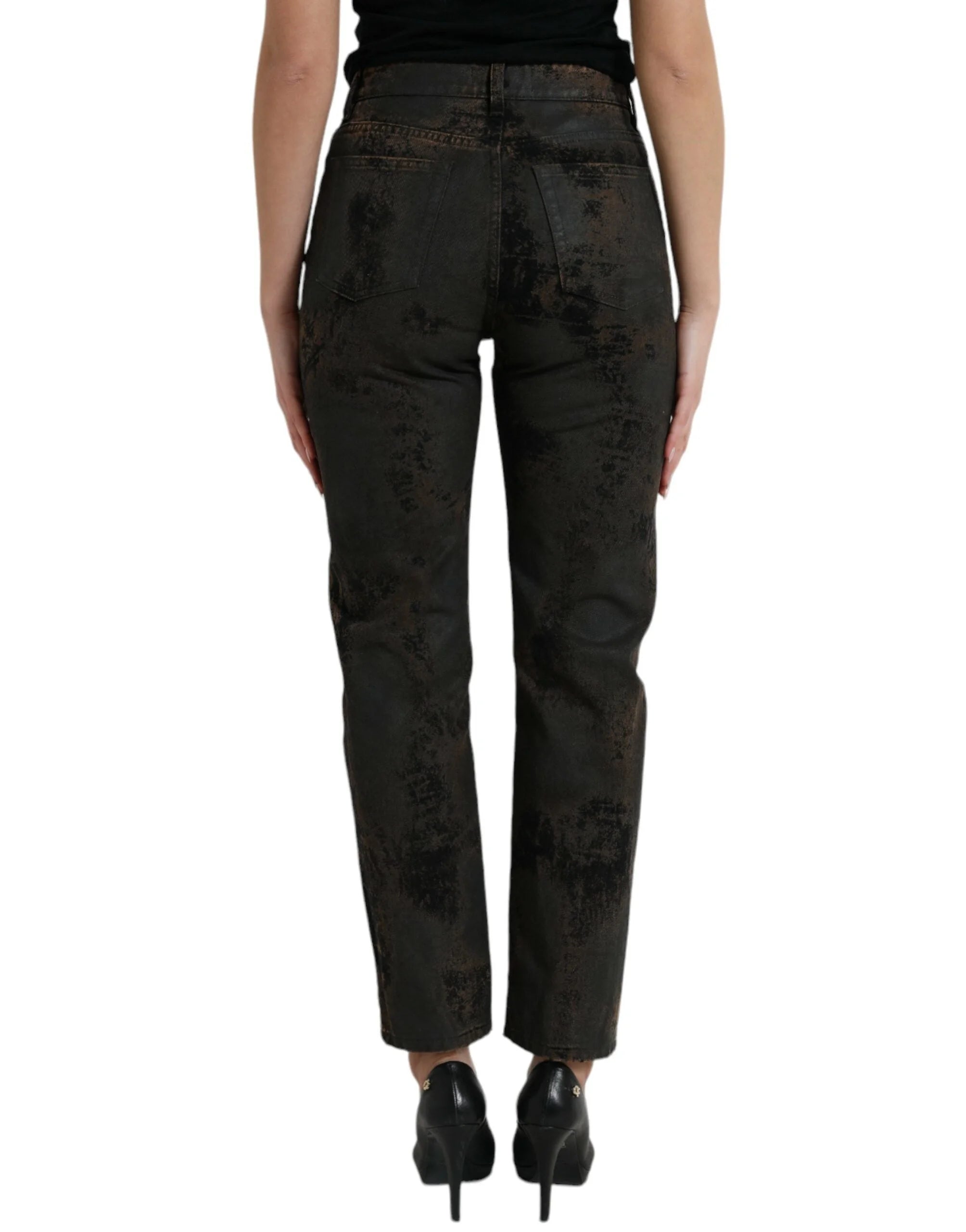 Dolce & Gabbana Brown BOYFRIEND Mid Waist Cotton Denim Jeans - IT40|S - Jeans