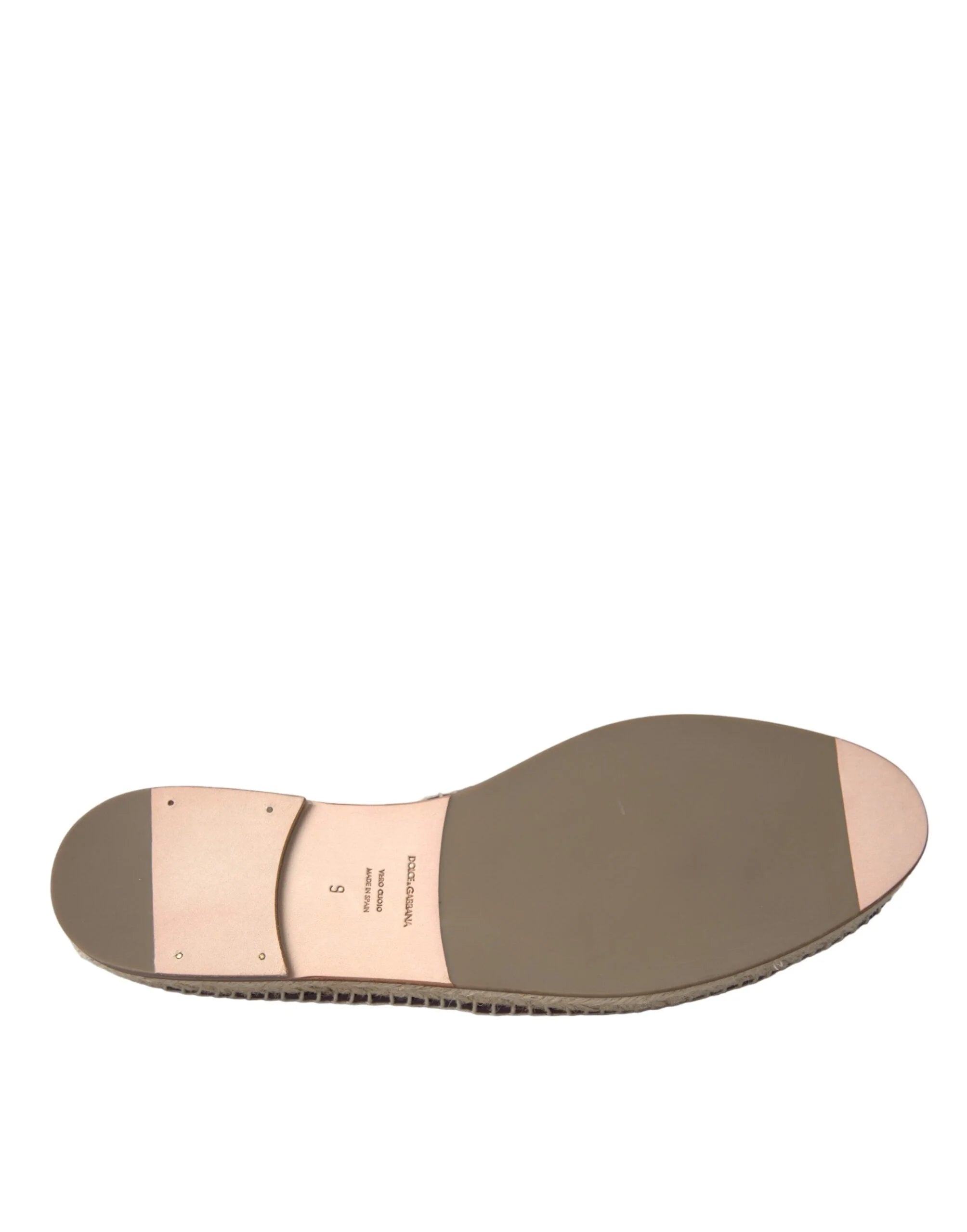 Dolce & Gabbana Brown Buffalo Leather Espadrille Flats Shoes - Flats