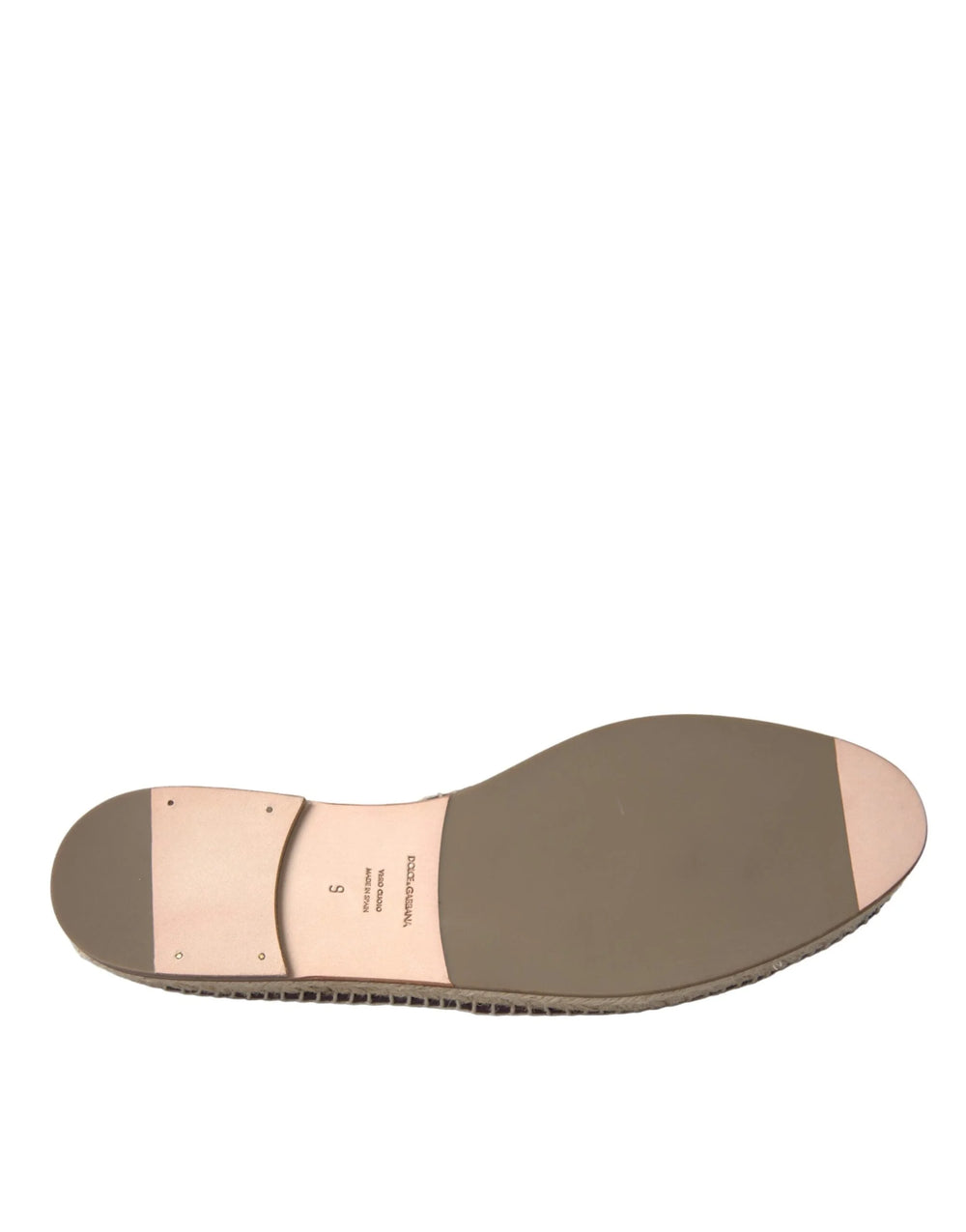 Dolce & Gabbana Brown Buffalo Leather Espadrille Flats Shoes - Flats