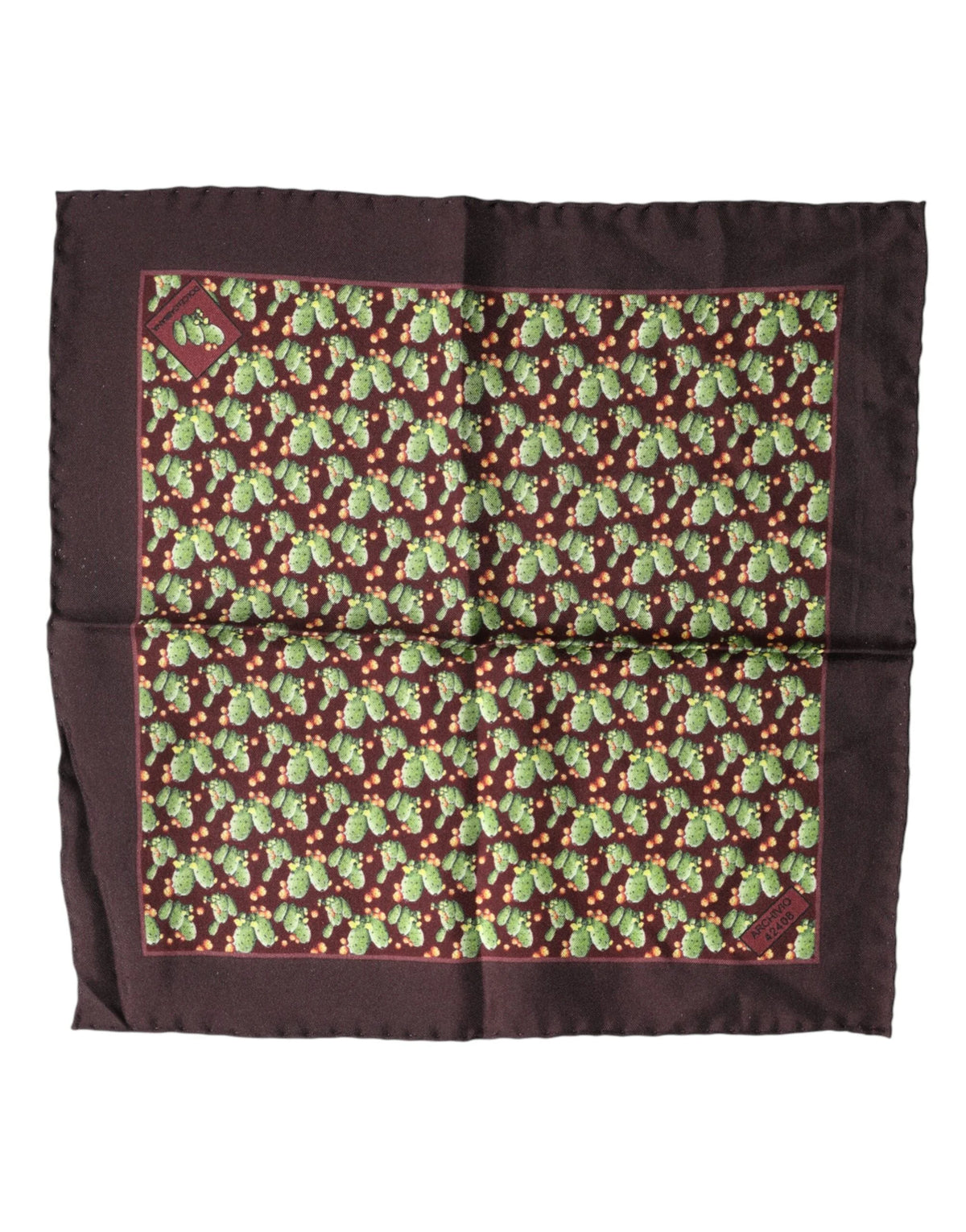 Dolce & Gabbana Brown Cactus Print Square Handkerchief Scarf - Scarves & Shawls