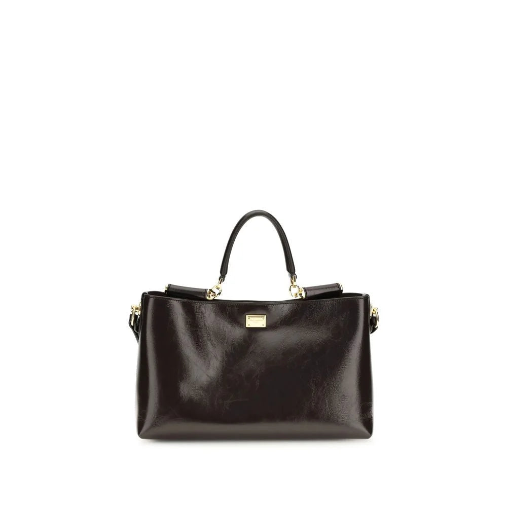 Sac à main en veau marron Bos Taurus Dolce & Gabbana