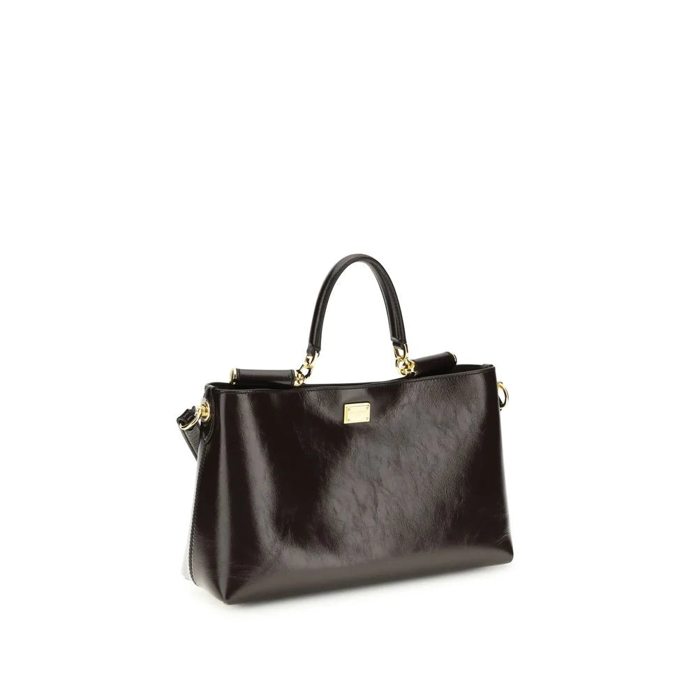 Sac à main en veau marron Bos Taurus Dolce & Gabbana