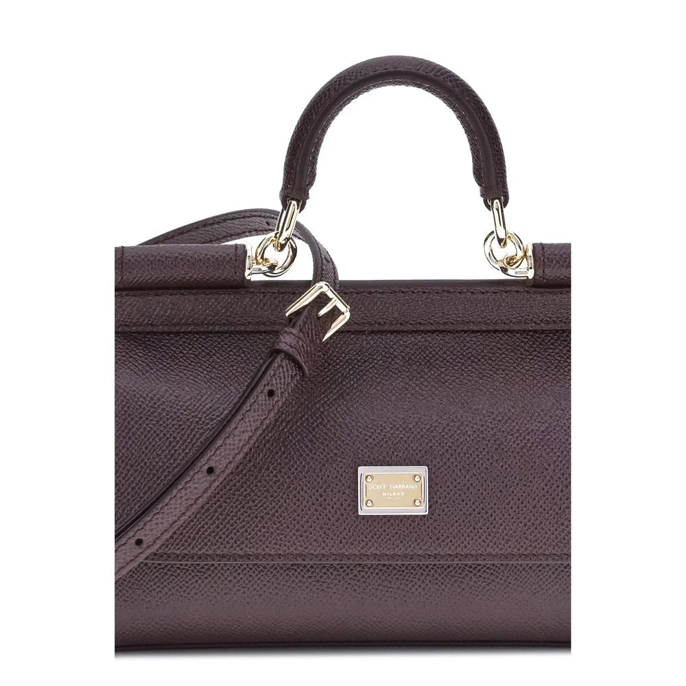 Dolce & Gabbana Brown Calf Leather Bos Taurus Shoulder Bag
