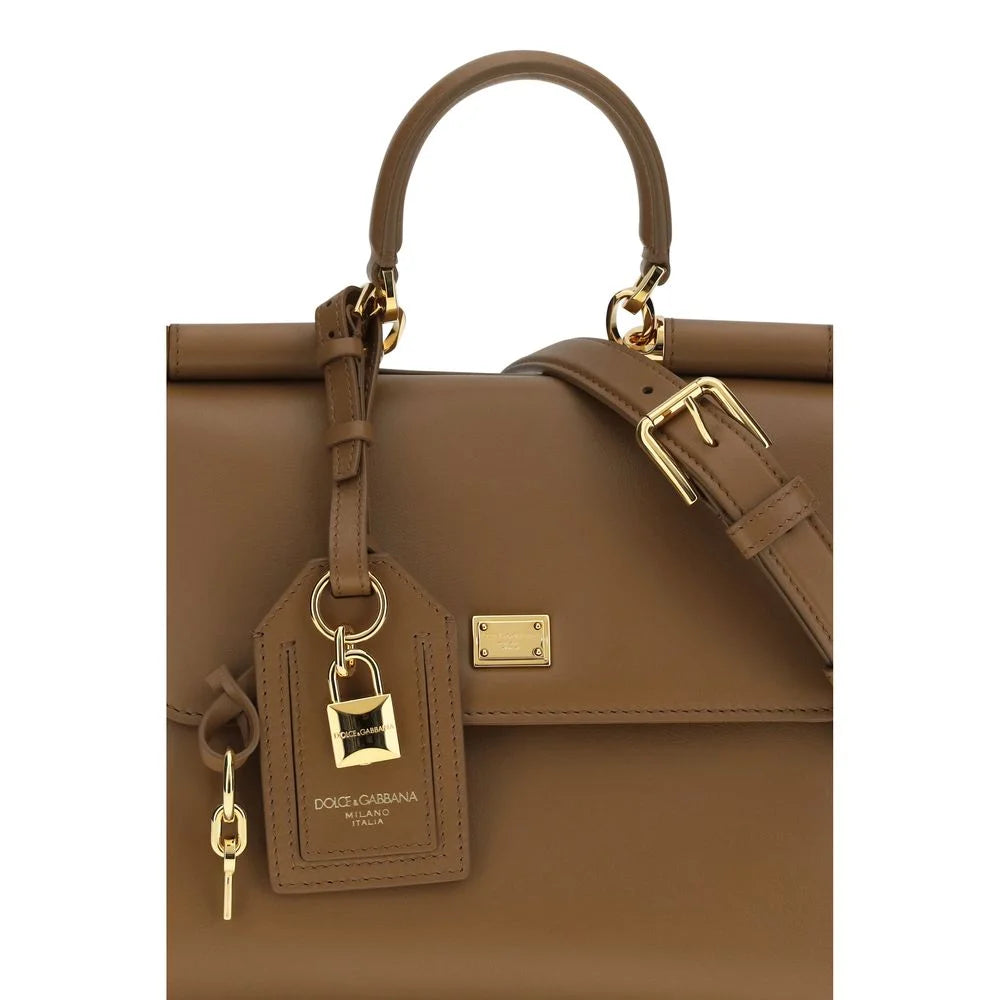 Dolce & Gabbana Brown Calf Leather Bos Taurus Shoulder Bag