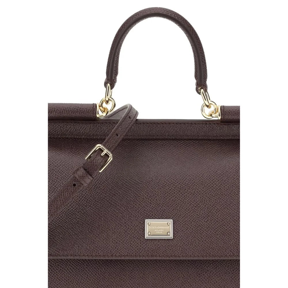 Dolce & Gabbana Brown Calf Leather Bos Taurus Shoulder Bag