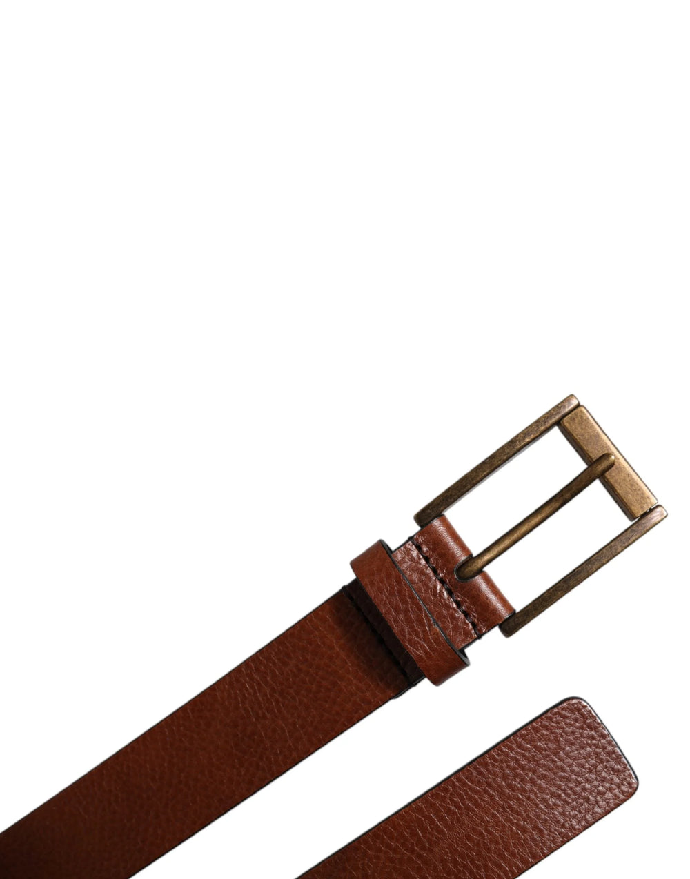 Dolce & Gabbana Brown Calf Leather Classic Metal Buckle Belt - Belts