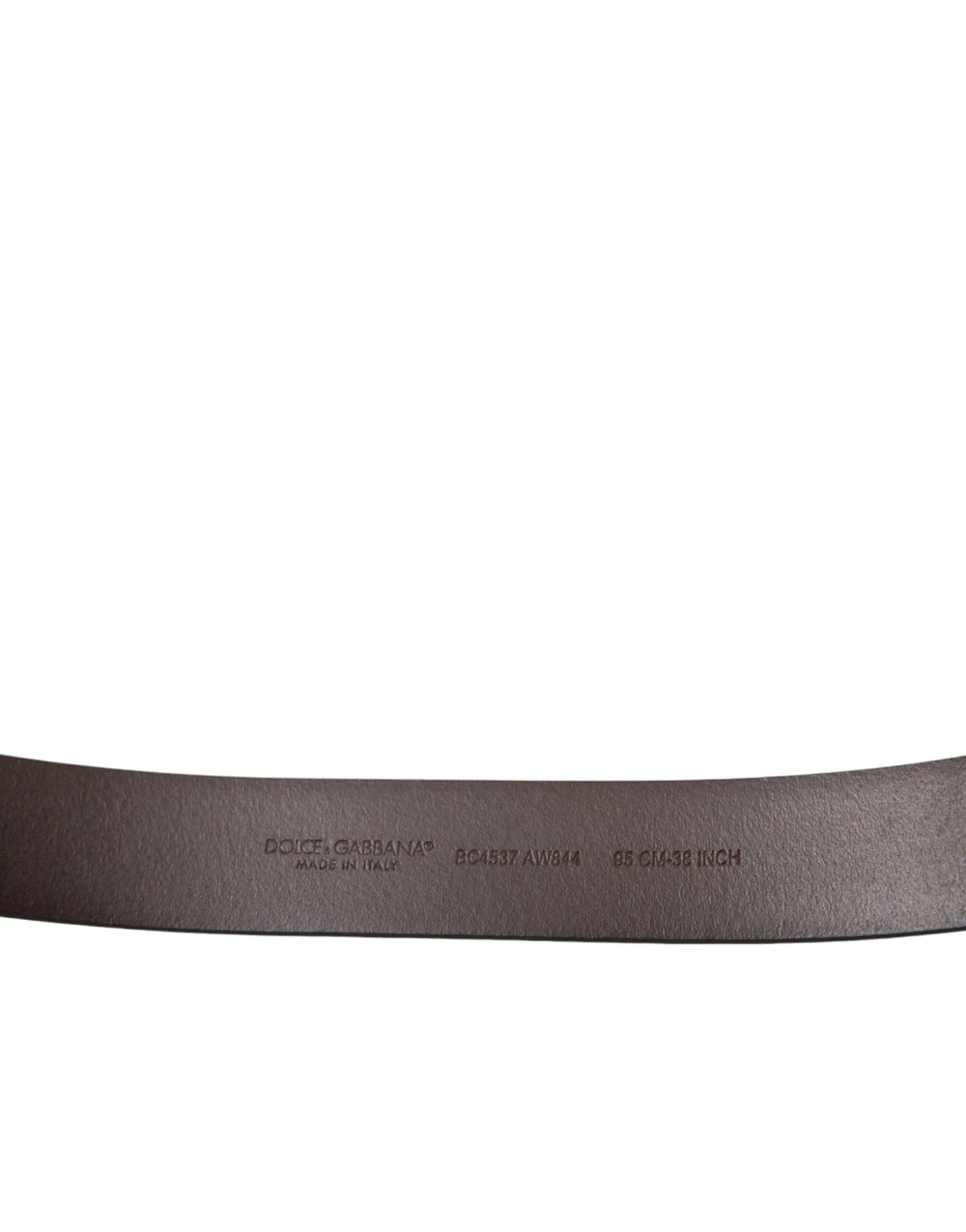 Dolce & Gabbana Brown Calf Leather Gold Metal Buckle Belt - Belts