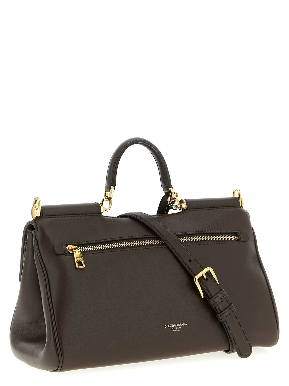 Dolce & Gabbana Brown Calfskin Crossbody Bag