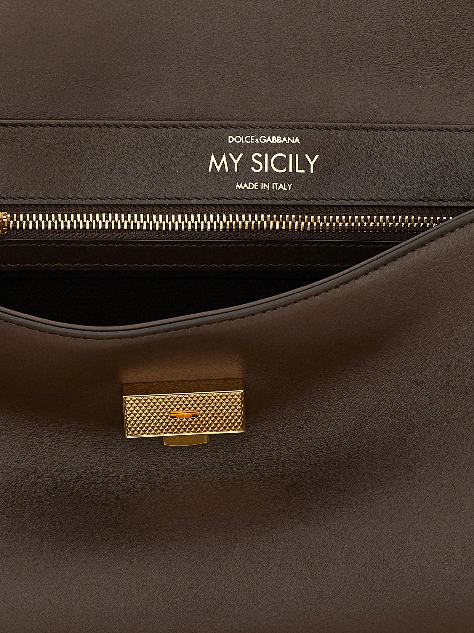 Dolce & Gabbana Brown Calfskin Crossbody Bag