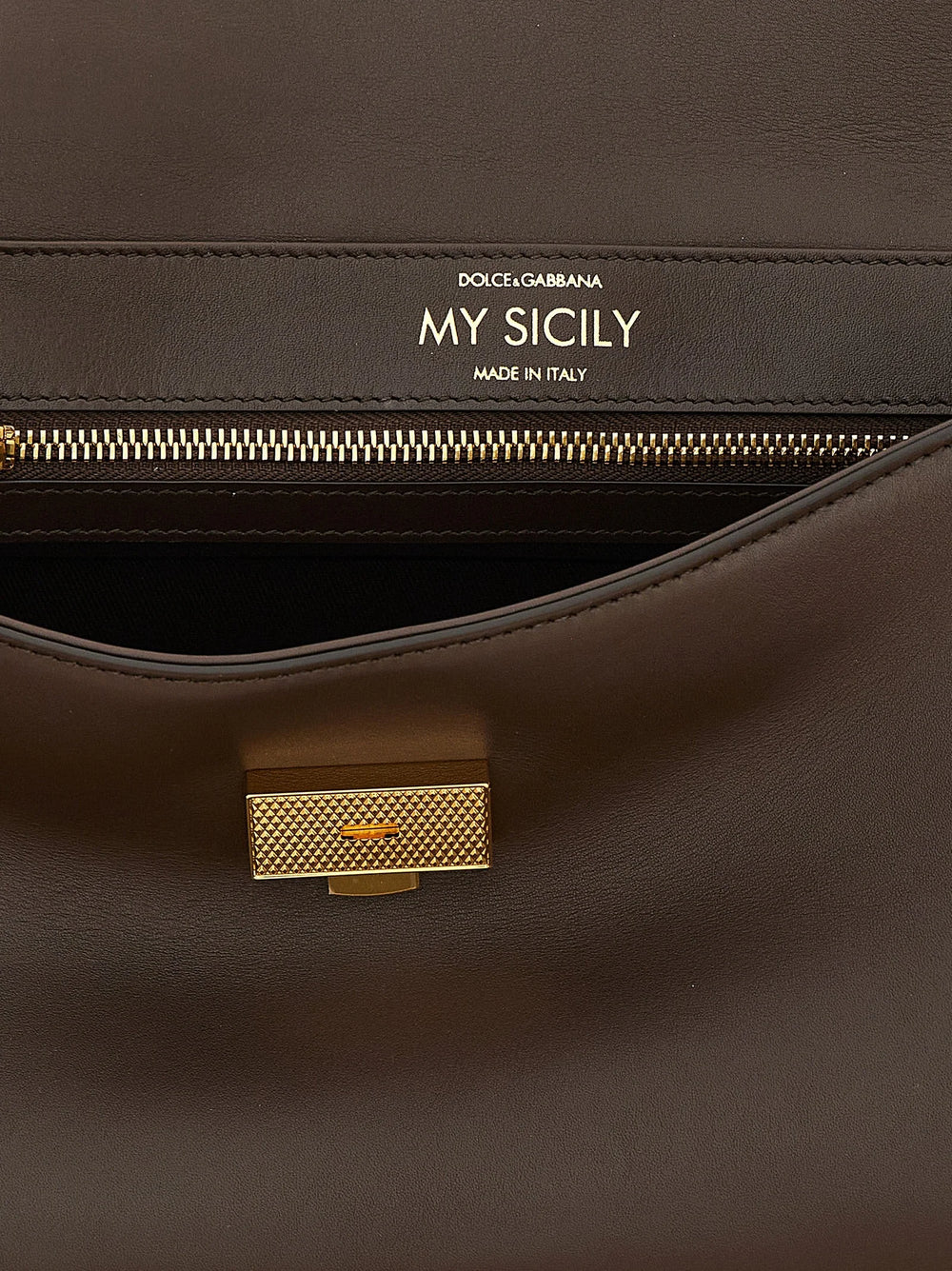 Dolce & Gabbana Brown Calfskin Crossbody Bag