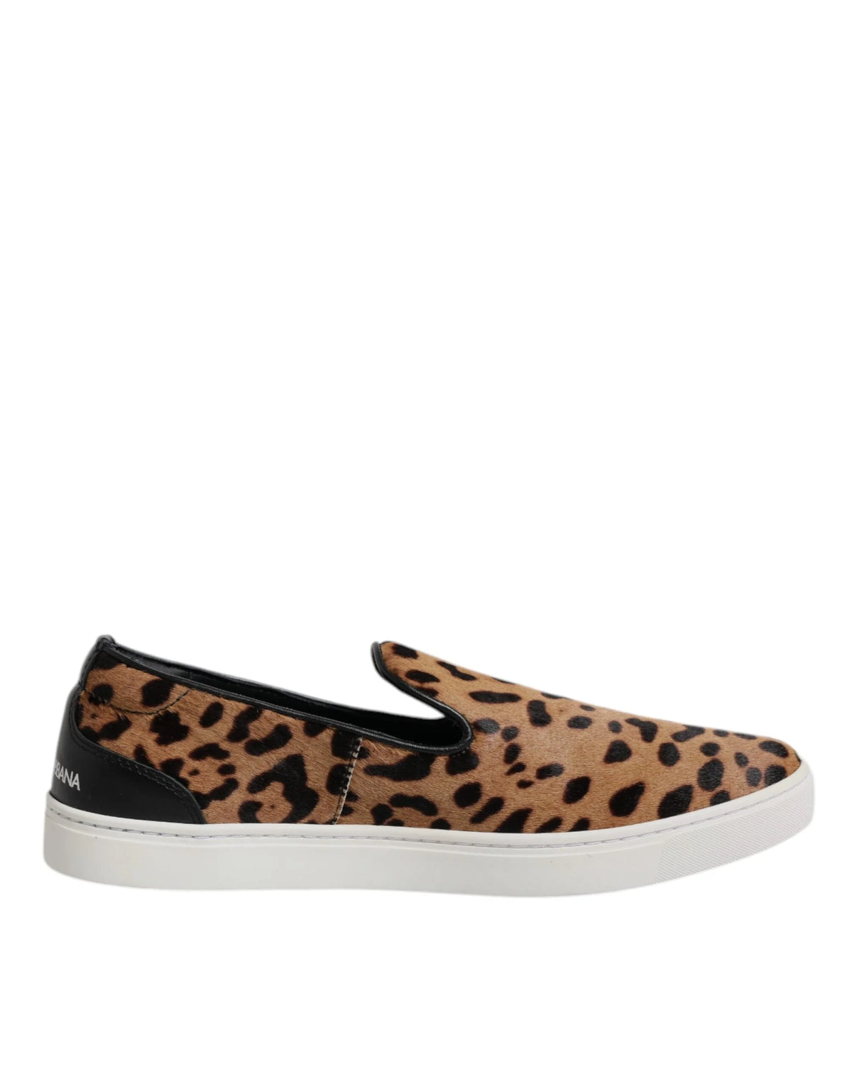 Dolce & Gabbana Brown Calfskin Fur Leopard Sneakers Shoes - EU41.5/US8.5 - Sneakers