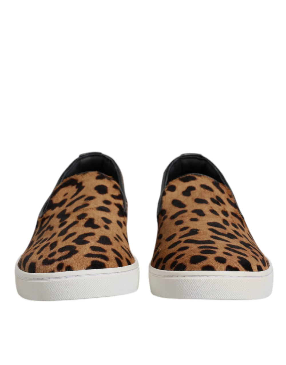 Dolce & Gabbana Brown Calfskin Fur Leopard Sneakers Shoes - EU41.5/US8.5 - Sneakers