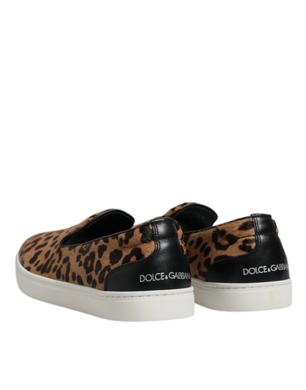 Dolce & Gabbana Brown Calfskin Fur Leopard Sneakers Shoes - EU41.5/US8.5 - Sneakers