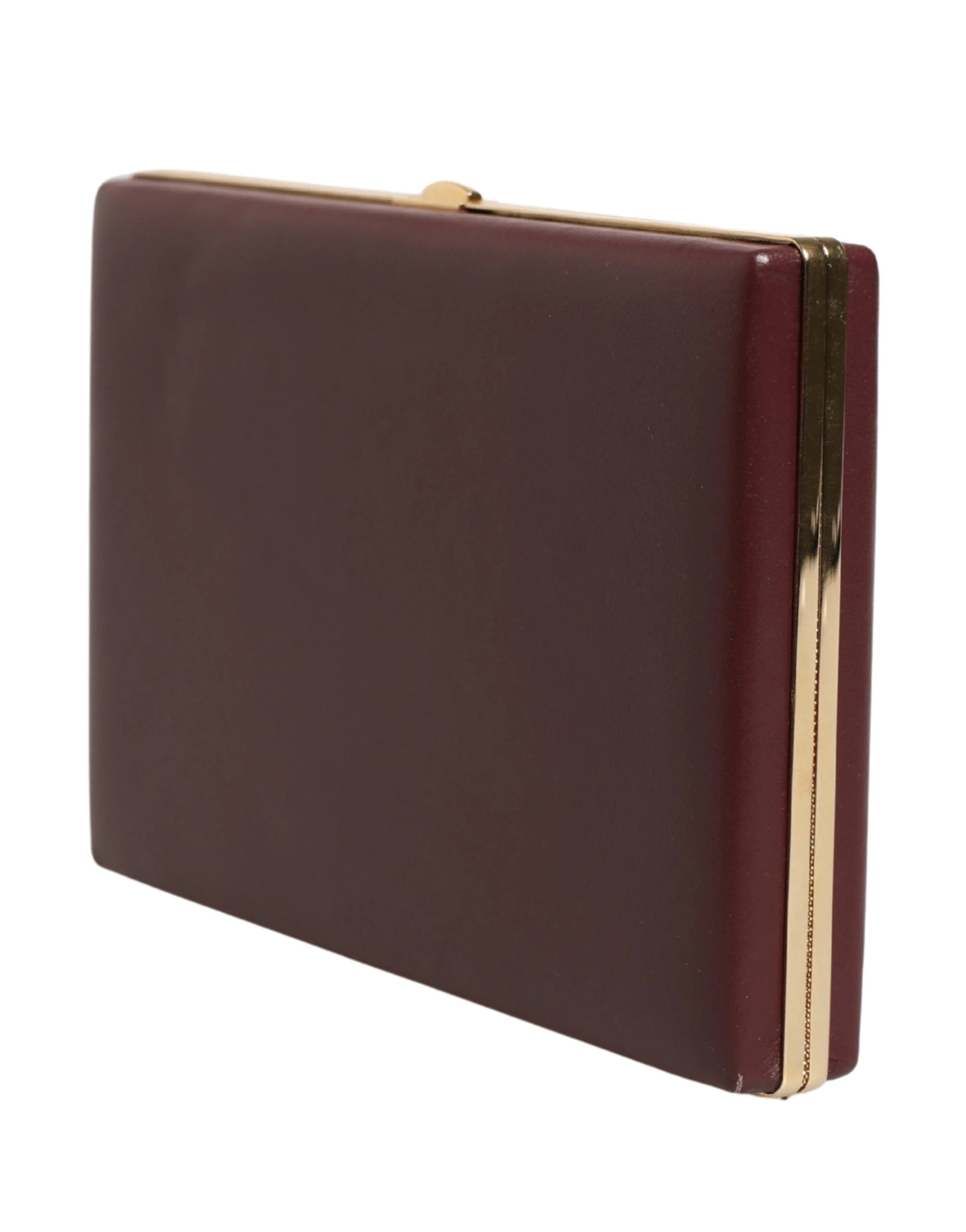 Dolce & Gabbana Brown Calfskin Leather Clutch Evening Women Purse Bag