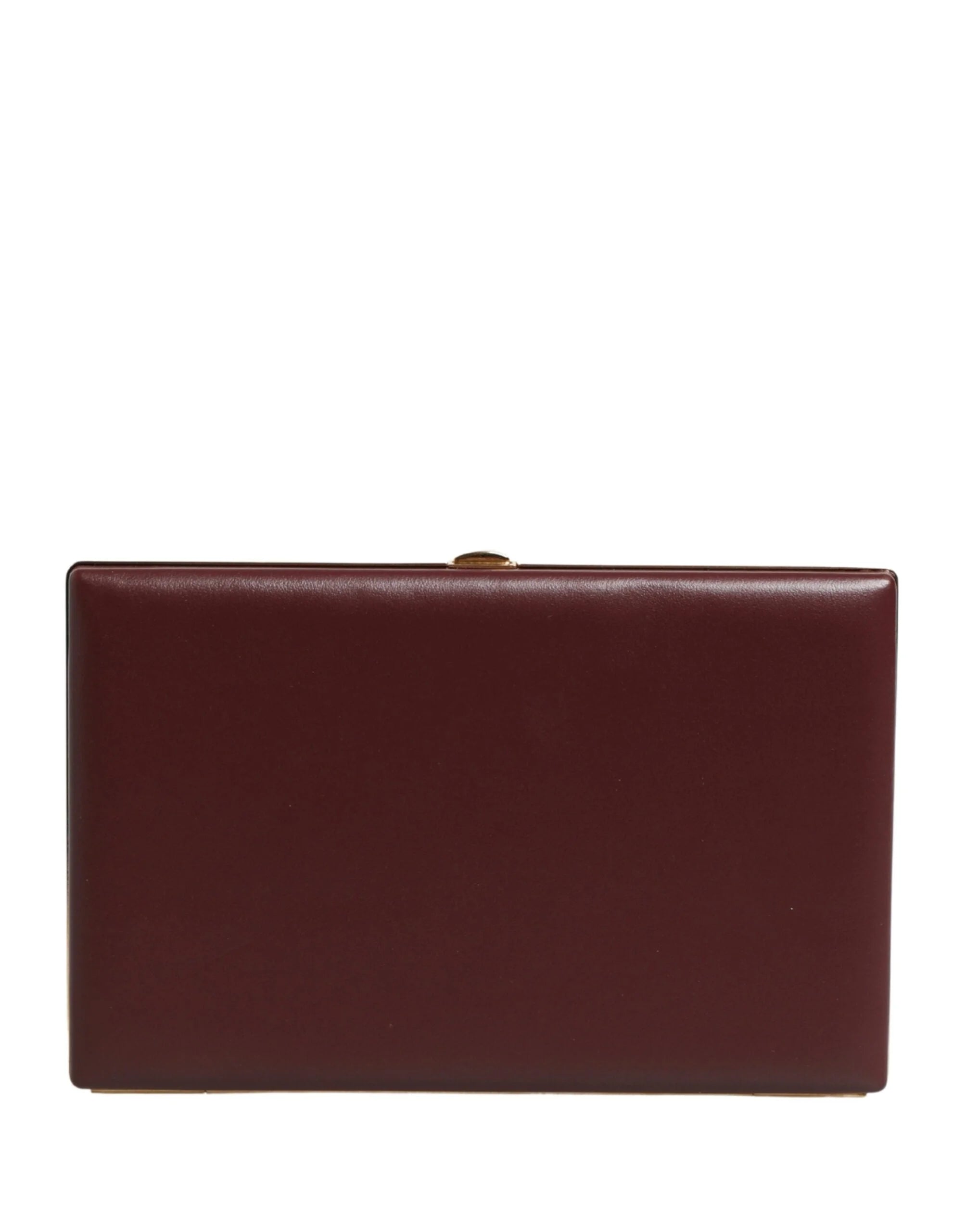 Dolce & Gabbana Brown Calfskin Leather Clutch Evening Women Purse Bag - Clutch Bags