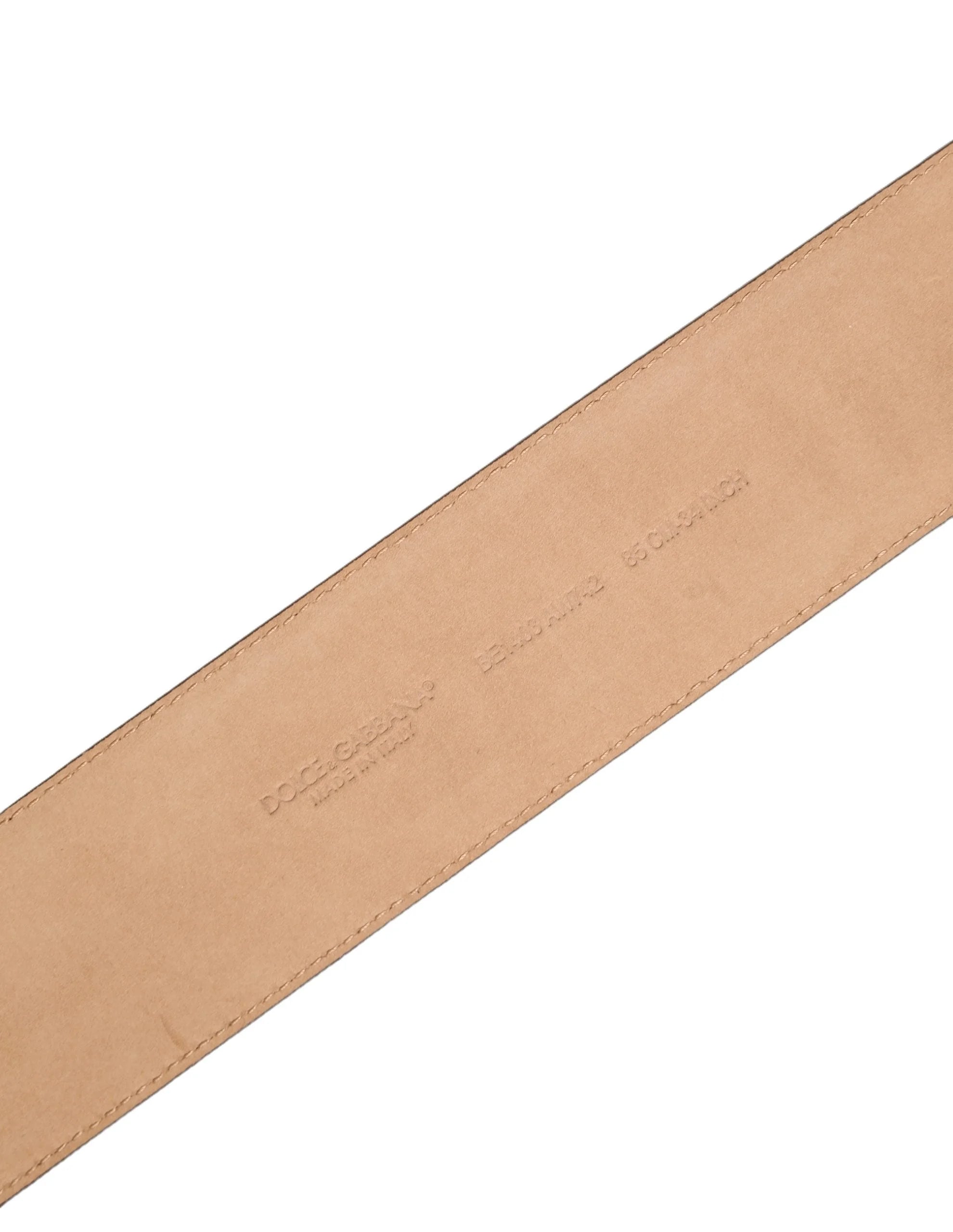 Dolce & Gabbana Brown Calfskin Leather Gold Metal Buckle Belt - 85 cm / 34 Inches
