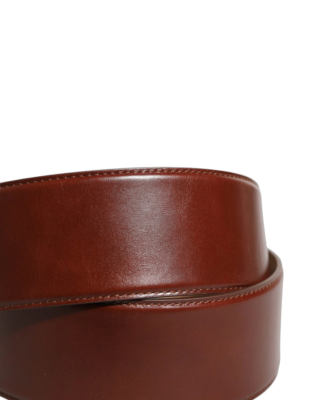 Dolce & Gabbana Brown Calfskin Leather Gold Metal Buckle Belt - 85 cm / 34 Inches