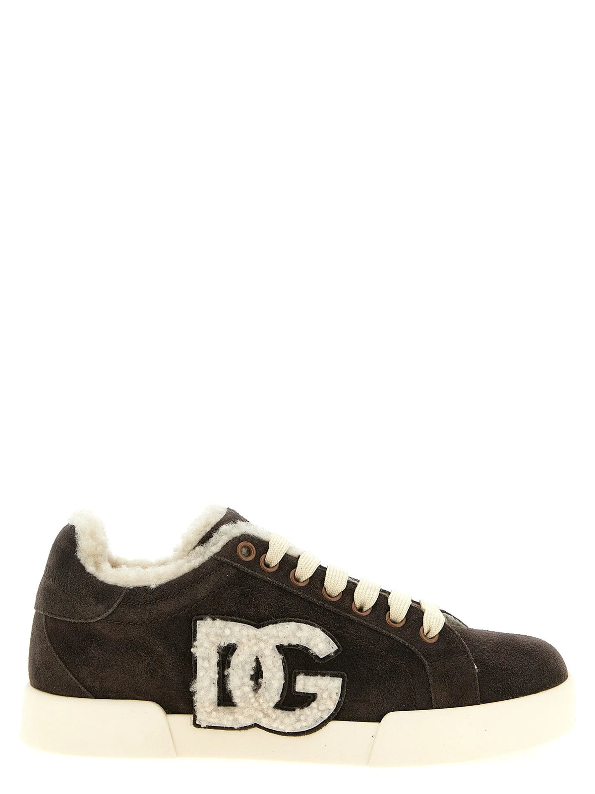 Dolce & Gabbana Brown Calfskin Low Top Sneakers