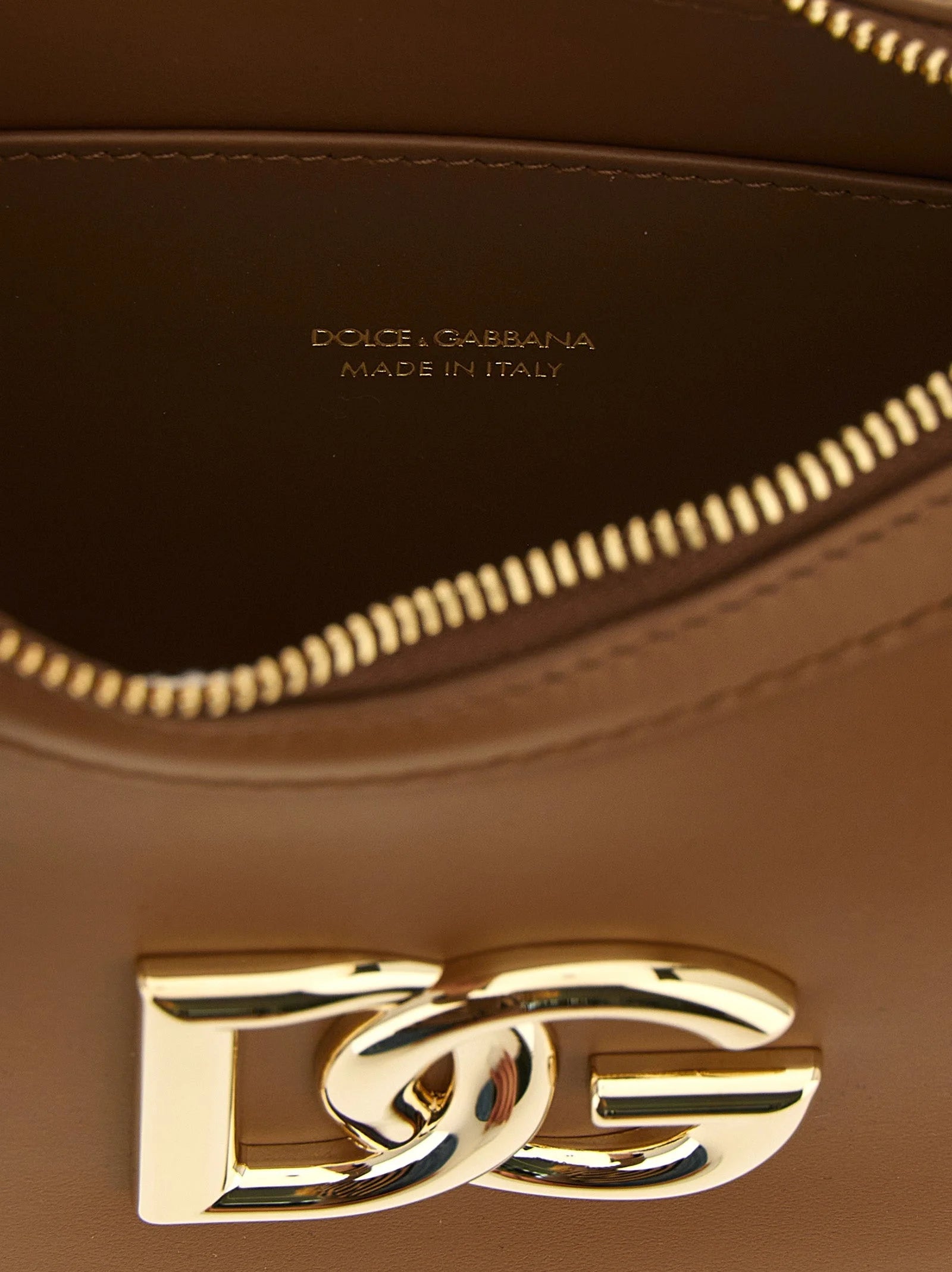 Dolce & Gabbana Brown Calfskin Shoulder Bag